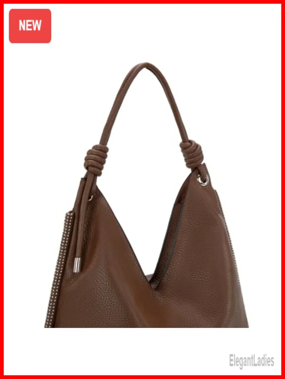 Soft Slouchy PU Leather Hobo Bag with Knotted Top Handle